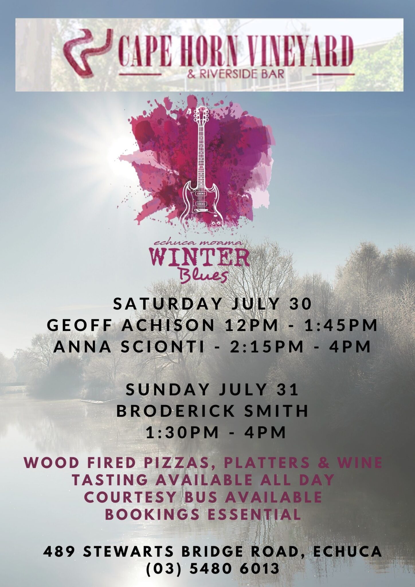 What’s on Cape Horn Vineyard & Riverside Bar